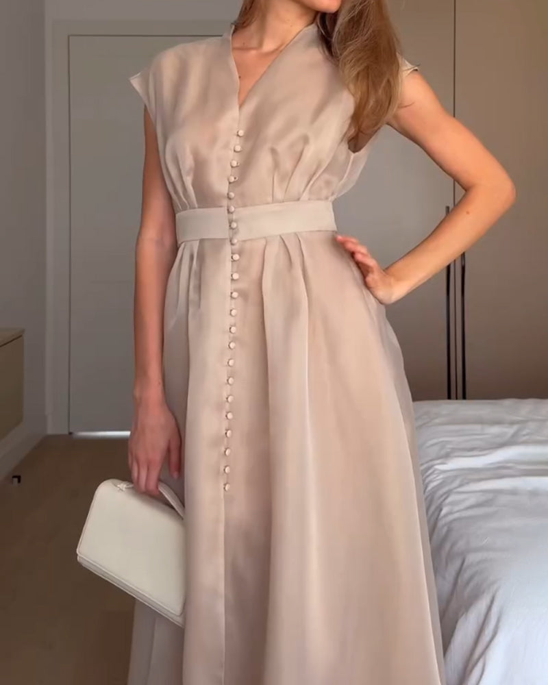 Sonia V-neck Split Midi Dress