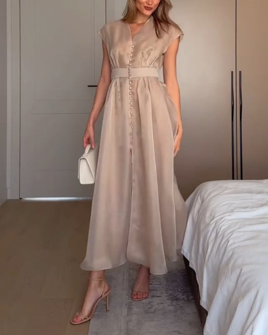 Sonia V-neck Split Midi Dress