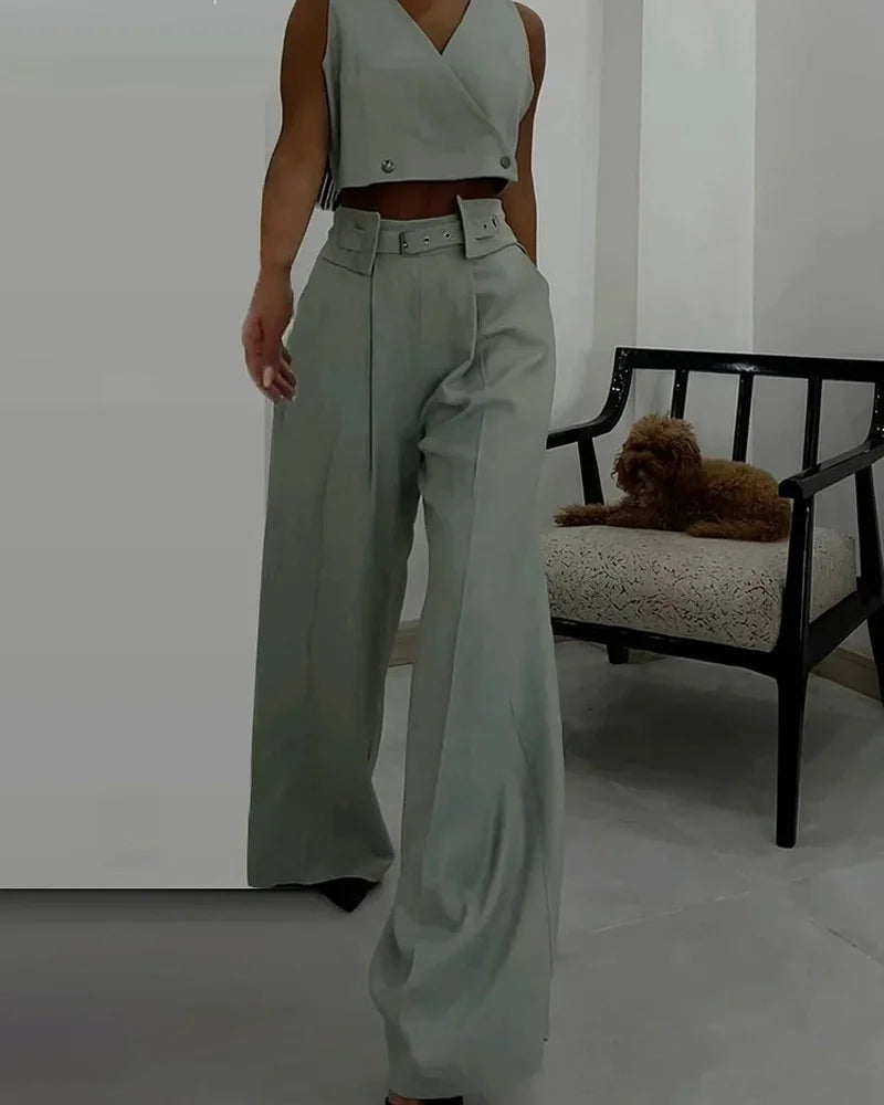 Lauren V-neck Vest Top Pants