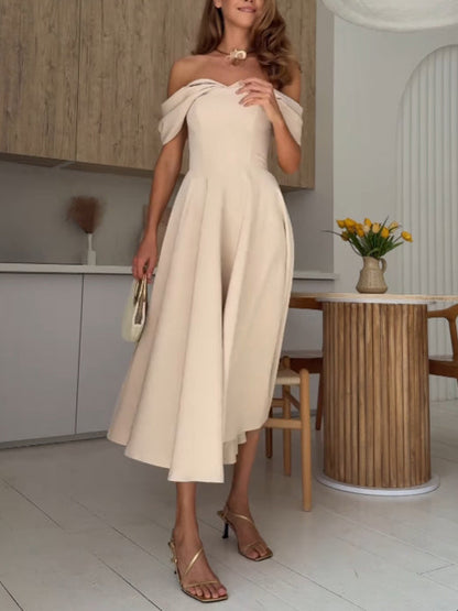 Veena Off-the-shoulder Draped Maxi Dress