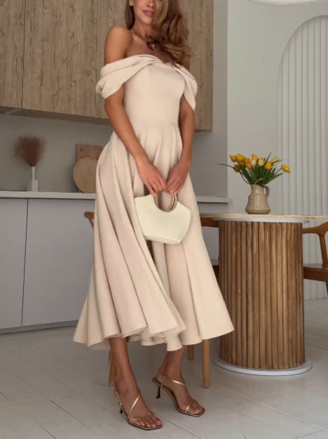 Veena Off-the-shoulder Draped Maxi Dress