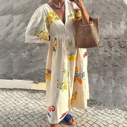 Riley Printed Boho Maxi Dress