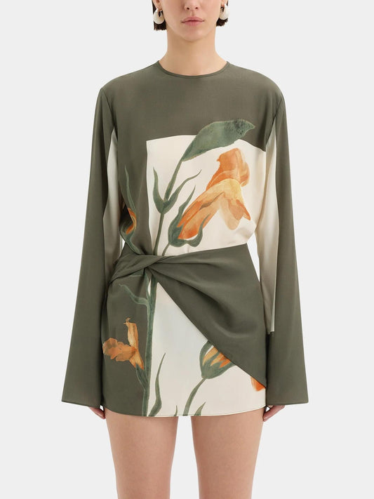 Constance Long Sleeve Twist Mini Dress