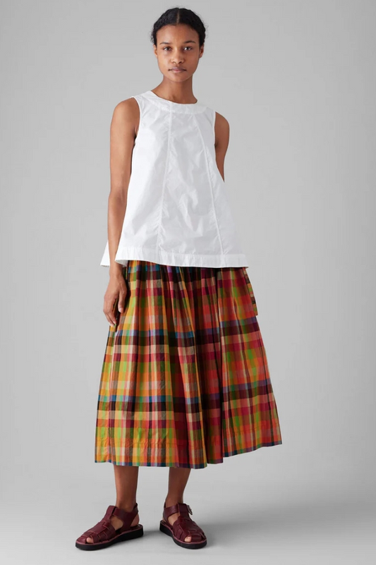 Penny Pleated Check Multicolor Skirt