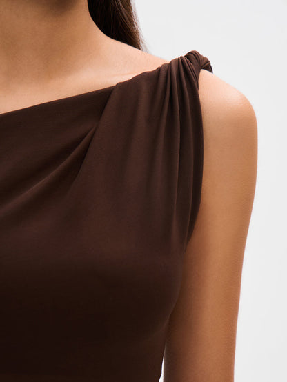 Kensie Espresso Sisal Mesh Maxi Dress