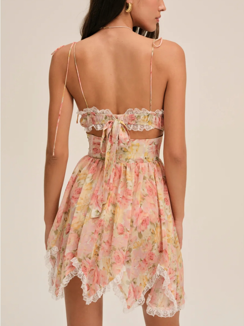 Riley Sling Floral Printed Mini Dress