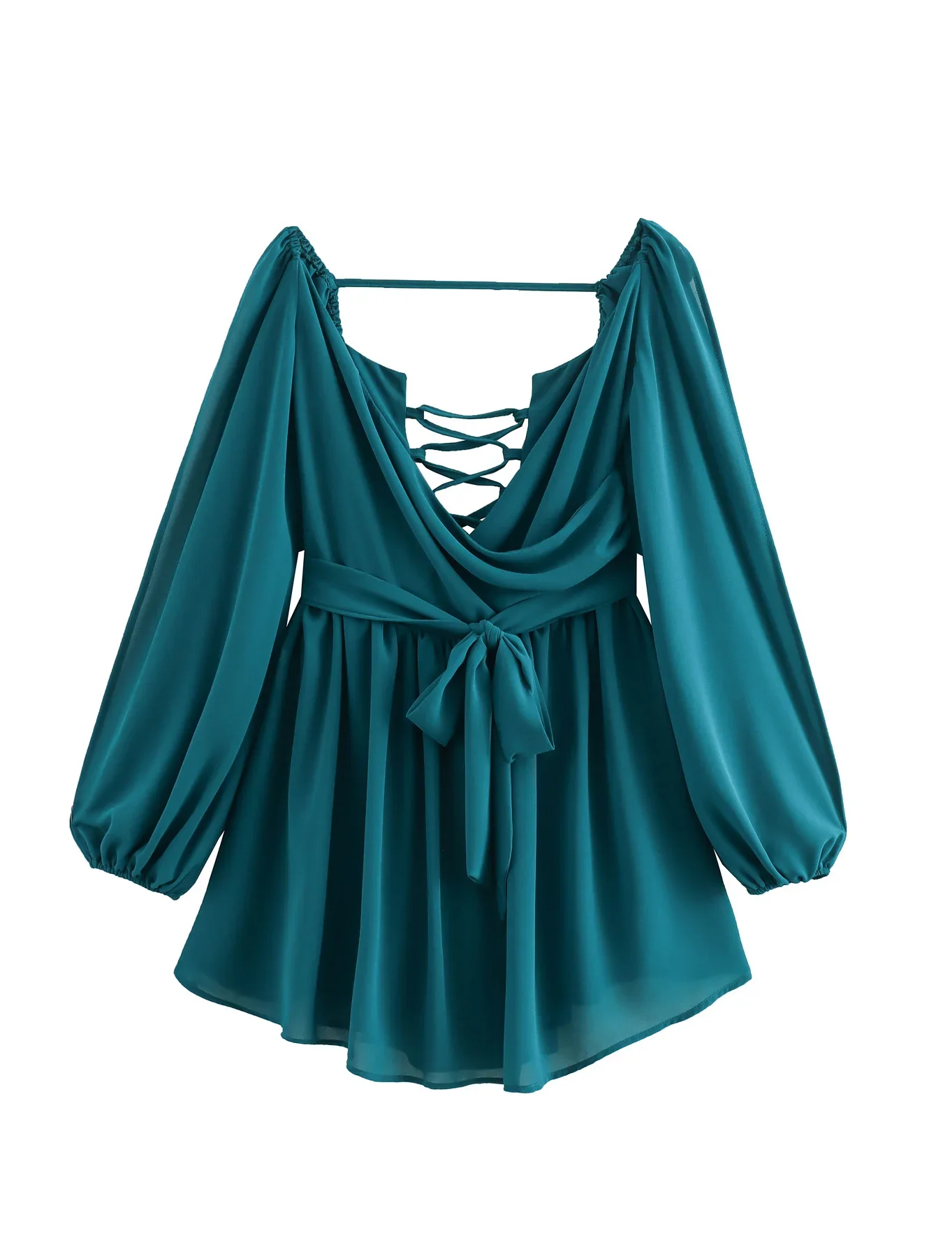 Maddie V-Neck Waist Tie Mini Dress