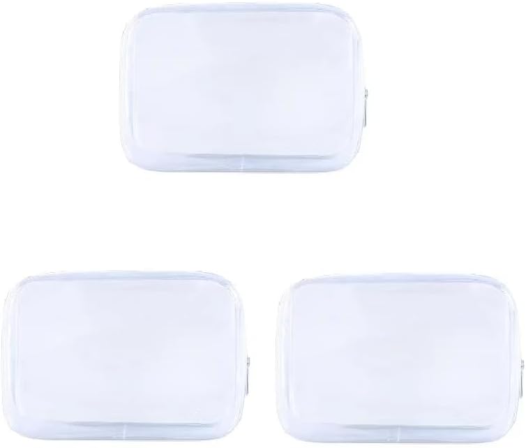 3 Packs Clear Approved Toiletry Bag-Clear Makeup Bag for Women