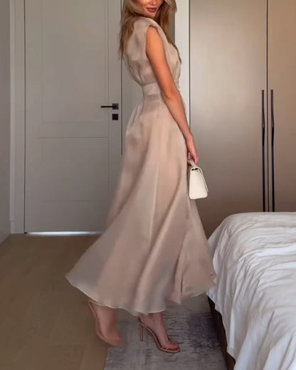 Sonia V-neck Split Midi Dress