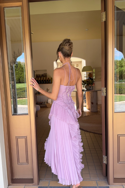 Julie Ruffled Halter Dress
