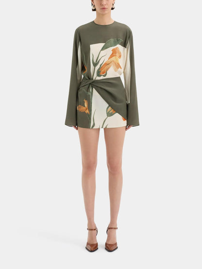 Constance Long Sleeve Twist Mini Dress