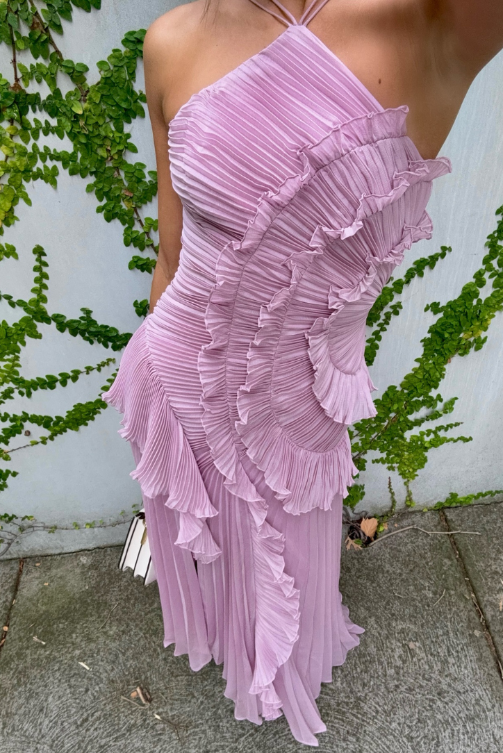Julie Ruffled Halter Dress