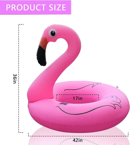 Inflatable Flamingo Pool Floats with Lights,Solar Powered Flamingo Swimming Pool Tubes,42 Inches Summer Lake Beach Floaties Swimming Pool Rings for Adults Water Entertainment