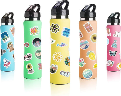 200Pcs Water Bottle Stickers for Kids, Cute Stickers for Water Bottles, Vinyl Waterproof Stickers Aesthetic Laptop Sticker Pack Classroom Prizes Skateboard Stickers for Kids Teens Girls Students