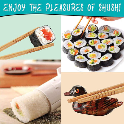 Sushi Making Kit, 22 in 1 Perfect DIY Sushi Making Set with Sushi Knife, 2 Sushi Mats, Rice Bazooka, Dipping Plate, Avocado Slicer,Chopsticks & More