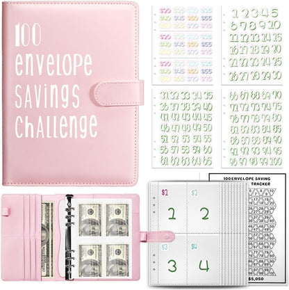 Join the 52-Week 100 Envelope Savings Challenge | Fun Path to save $5,050 in One Year with Our Budget Binder | Money Organizer for Cash Made Easy with Our Colorful Binders (Colorful Silver)