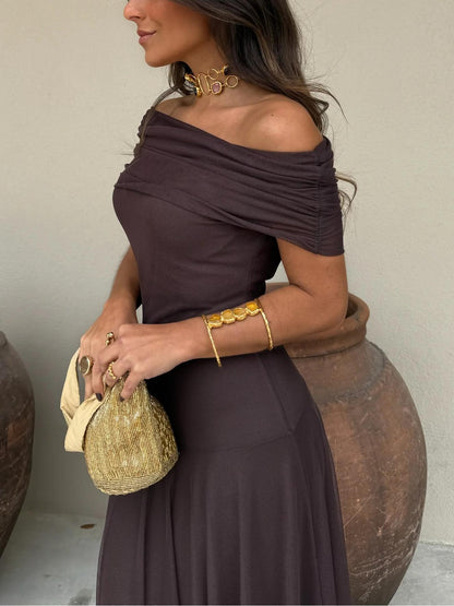 Tianna Off Shoulders Mesh Maxi Dress