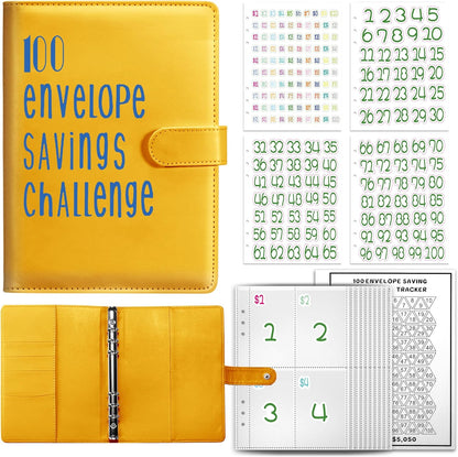 Join the 52-Week 100 Envelope Savings Challenge | Fun Path to save $5,050 in One Year with Our Budget Binder | Money Organizer for Cash Made Easy with Our Colorful Binders (Colorful Silver)