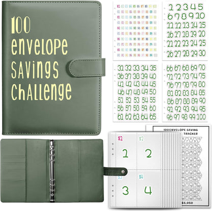 Join the 52-Week 100 Envelope Savings Challenge | Fun Path to save $5,050 in One Year with Our Budget Binder | Money Organizer for Cash Made Easy with Our Colorful Binders (Colorful Silver)