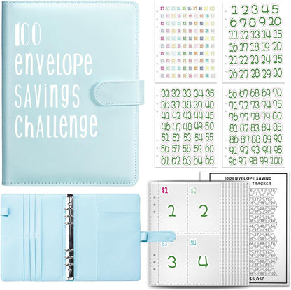 Join the 52-Week 100 Envelope Savings Challenge | Fun Path to save $5,050 in One Year with Our Budget Binder | Money Organizer for Cash Made Easy with Our Colorful Binders (Colorful Silver)