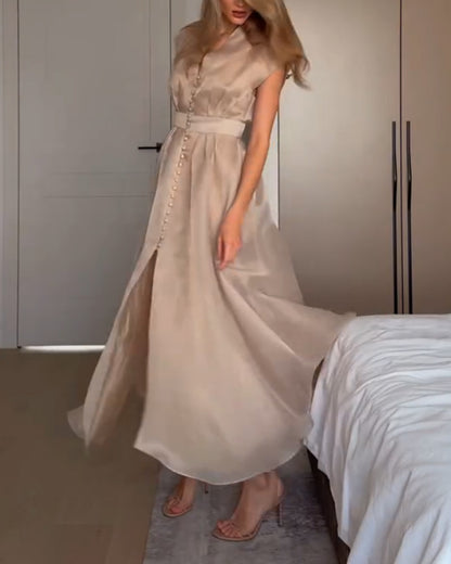 Sonia V-neck Split Midi Dress