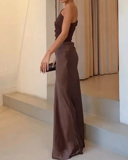 Mila One Shoulder Satin Dress