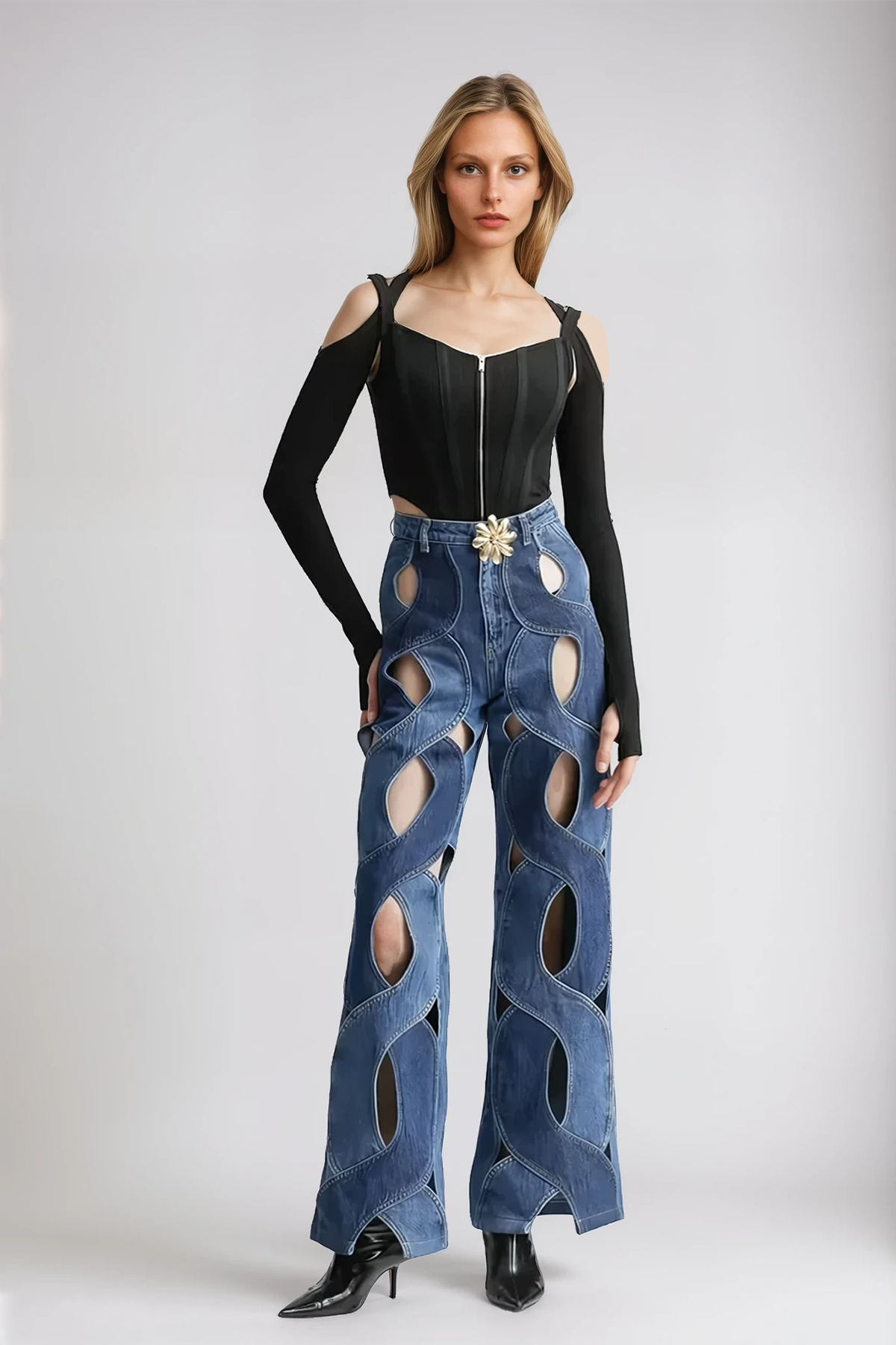 Abigail  Hollow Denim Jeans