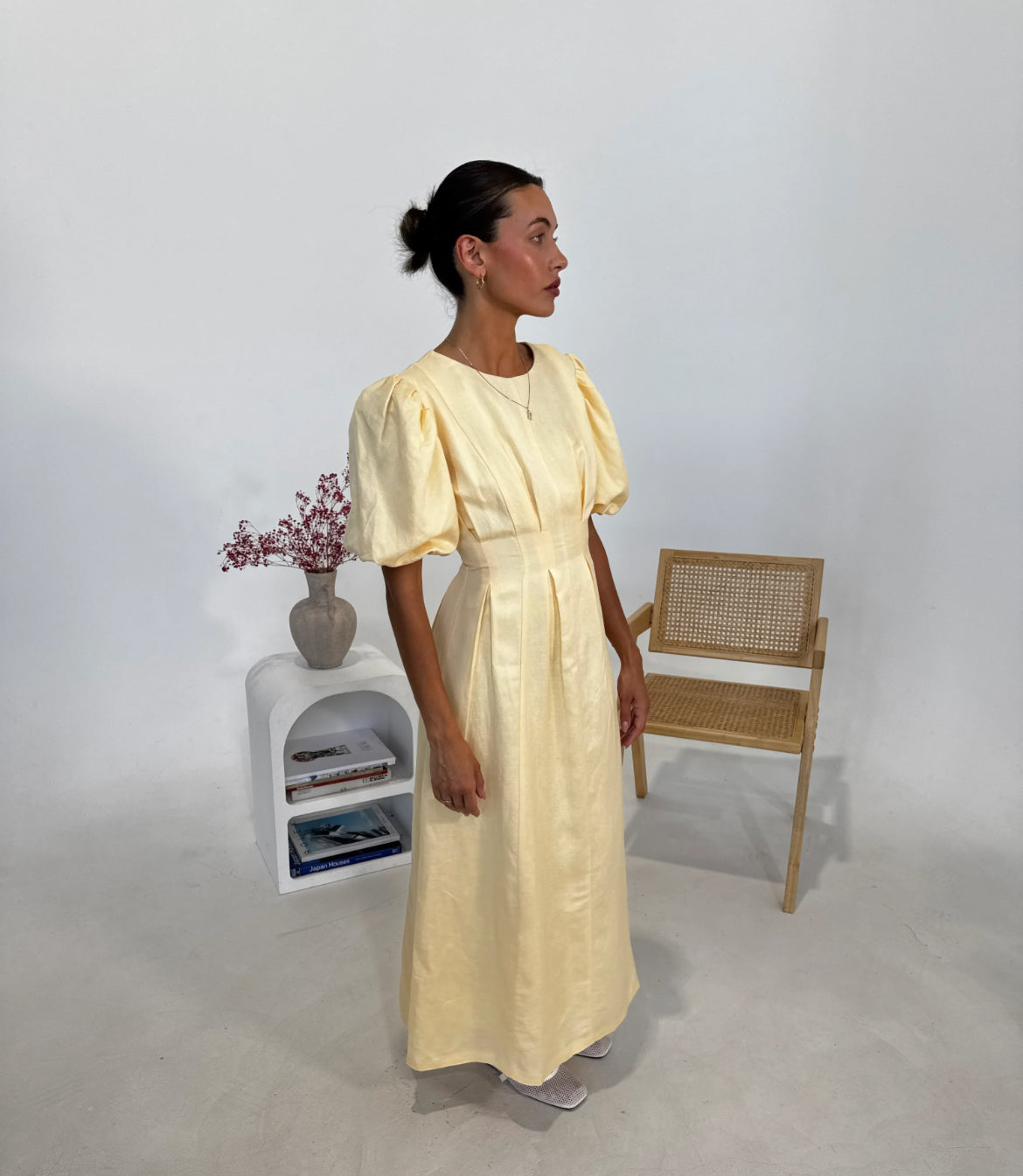 Ellen Puff Sleeves Yellow Maxi Dress