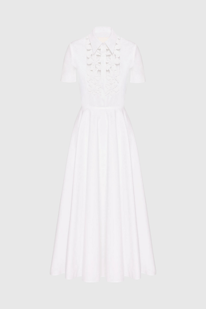 Kira Hollow Flower Short Sleeves Maxi Dress