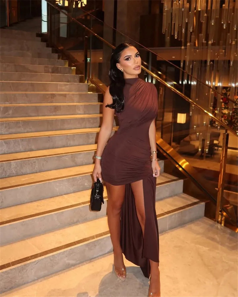 Madison Draped Ruched Mini Dress