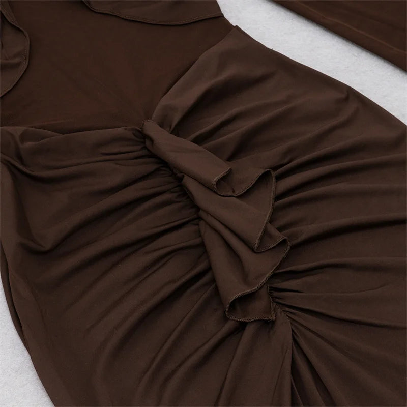 Betsie Long Sleeve Mesh Bodycon Long Dress