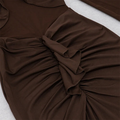 Betsie Long Sleeve Mesh Bodycon Long Dress