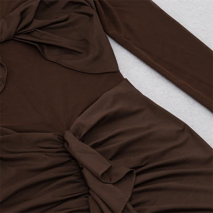 Betsie Long Sleeve Mesh Bodycon Long Dress