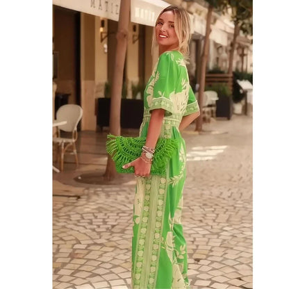 Dianne Floral Print V-Neck Wide Leg Jumpsuit