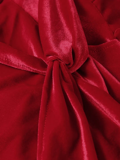 Georgina Strapless Scarlet Temptation Velvet Corset Dress