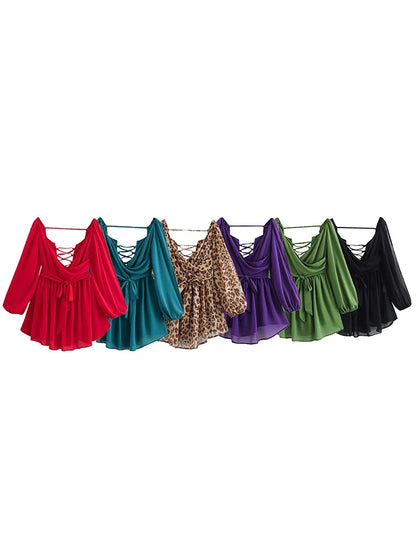 Maddie V-Neck Waist Tie Mini Dress