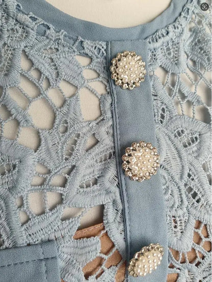 Emilia Embroidered Floral Lace Short Dress