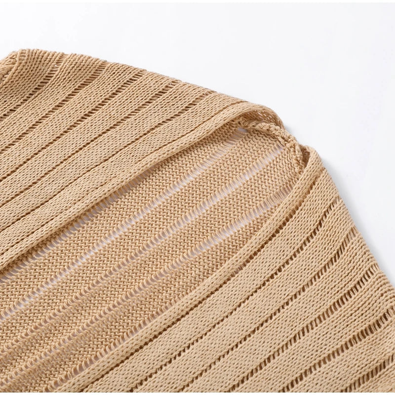 Salma Sequin Knitted Gold Long Dress