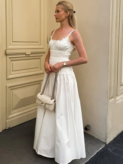 Hollyn Rushed Square Neck Maxi Dress