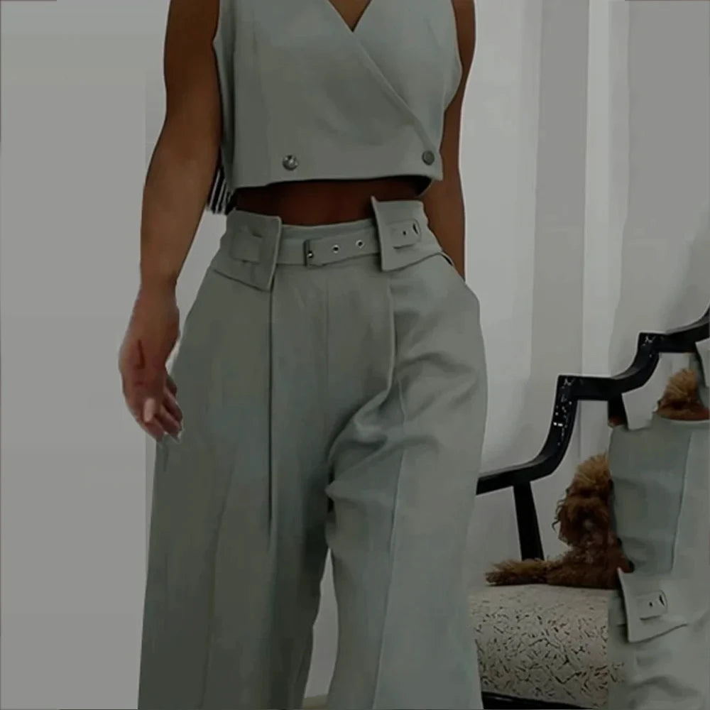 Lauren V-neck Vest Top Pants