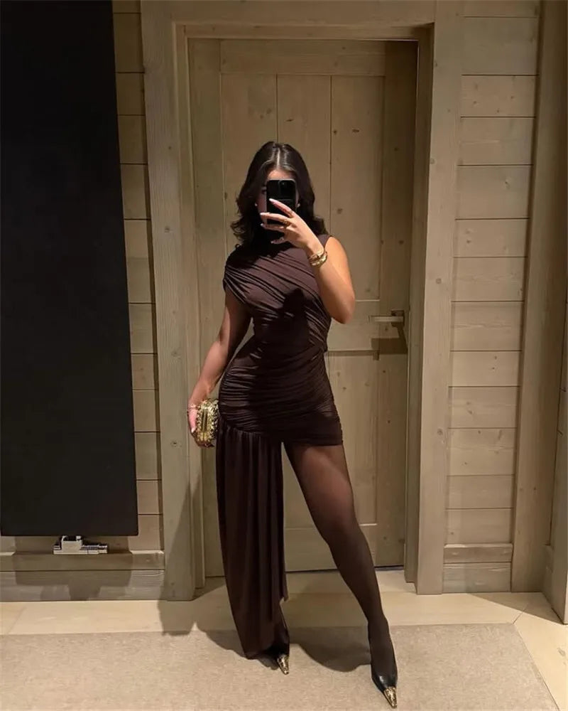 Madison Draped Ruched Mini Dress