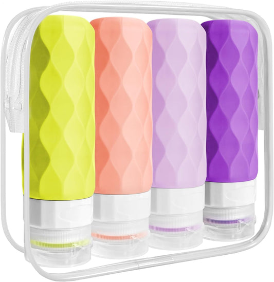 Travel Bottles Leak Proof, Tsa Approved 3Oz Silicone Travel Size Bottles