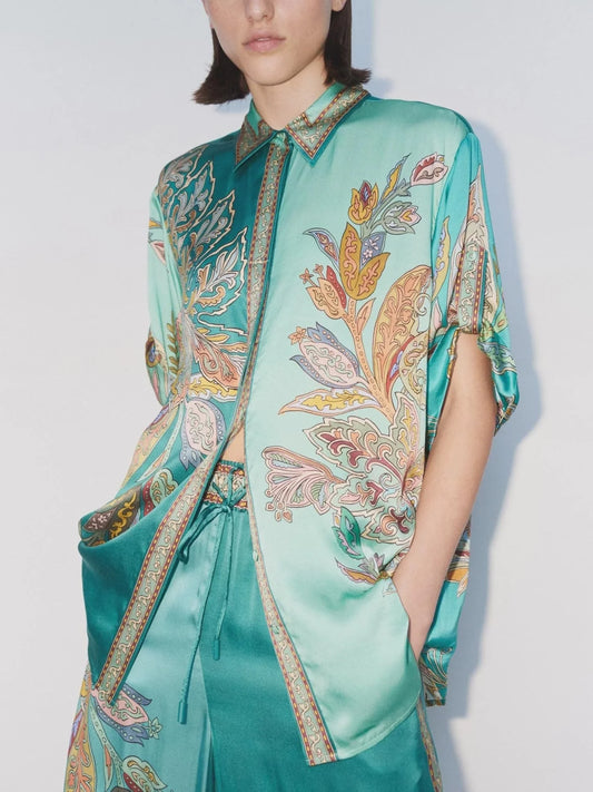 Emerald Luxe Oversized  Shirt