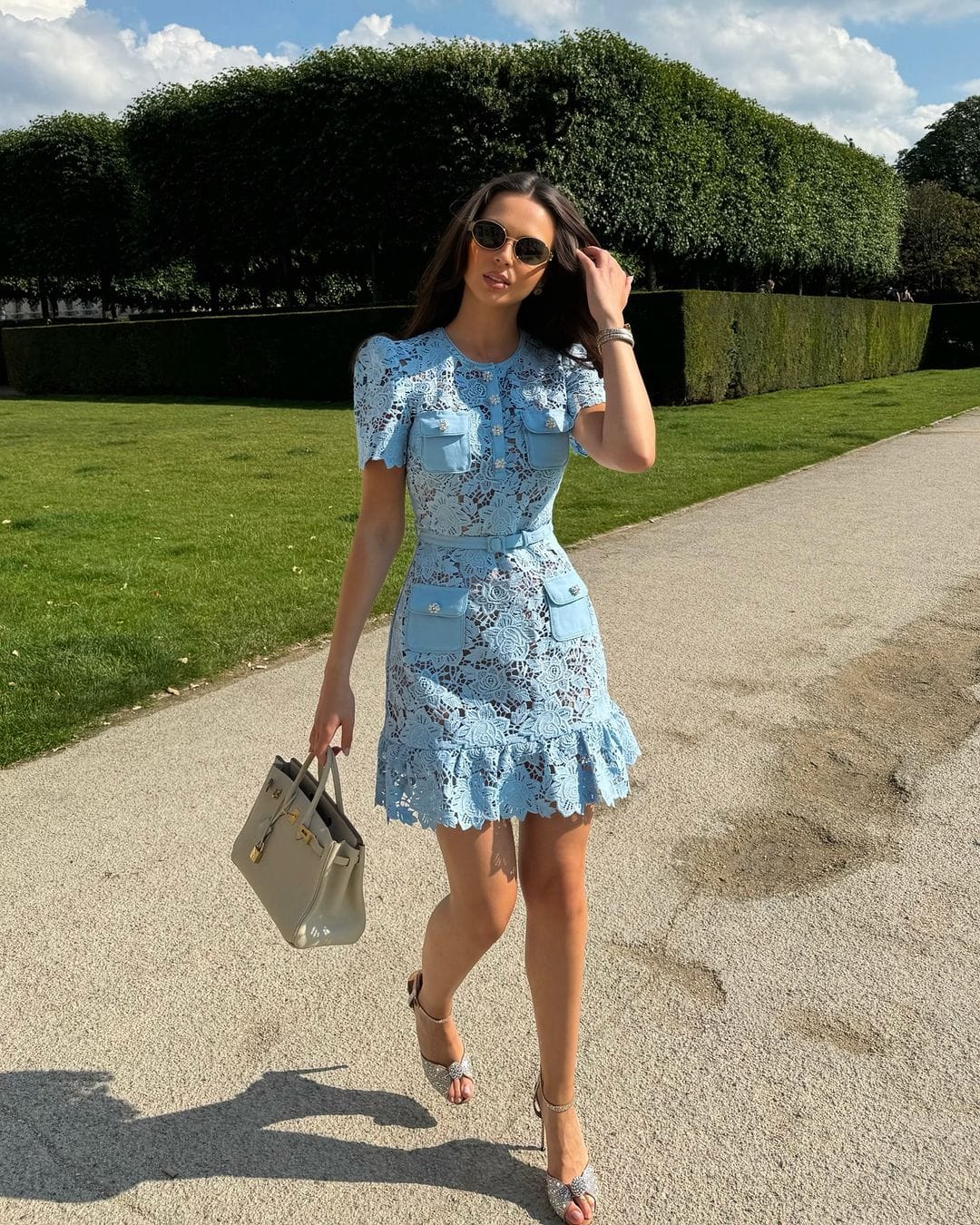 Emilia Embroidered Floral Lace Short Dress