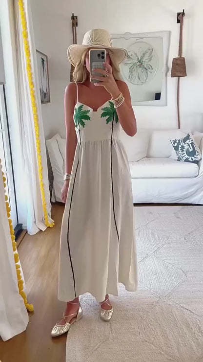 Oasis Palm Trees Maxi Dress